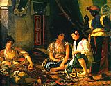 Eugene Delacroix Canvas Paintings - Women of Algiers in their Apartment